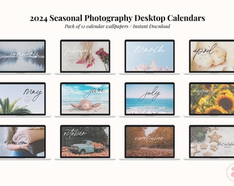 2024 Seasonal Photography Desktop Calendars | Desktop Wallpaper | Instant Download