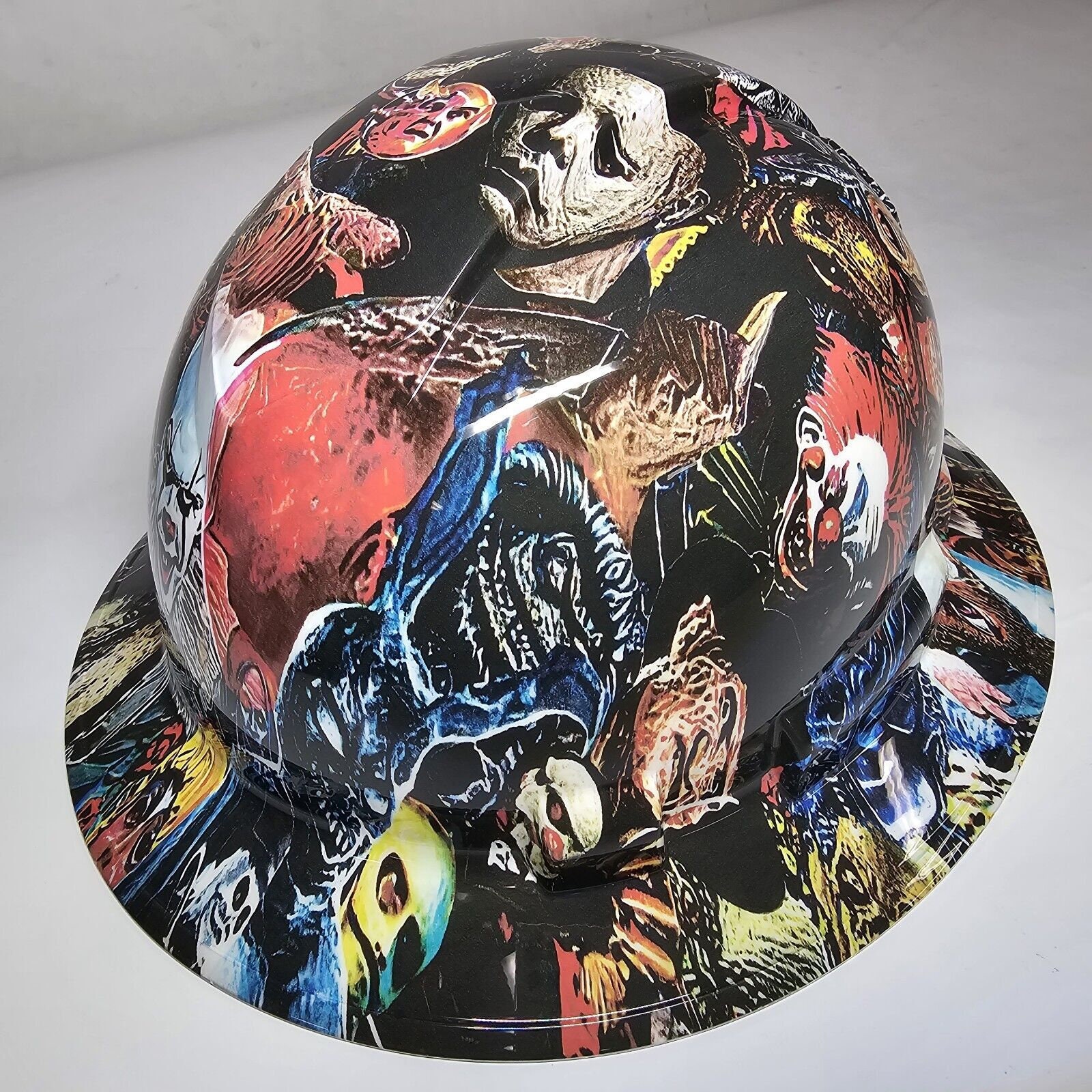 Custom Hydro-Dipped Horror Movies Hard Hat – Pyramex Full Brim – Michael Myers Theme (OSHA)