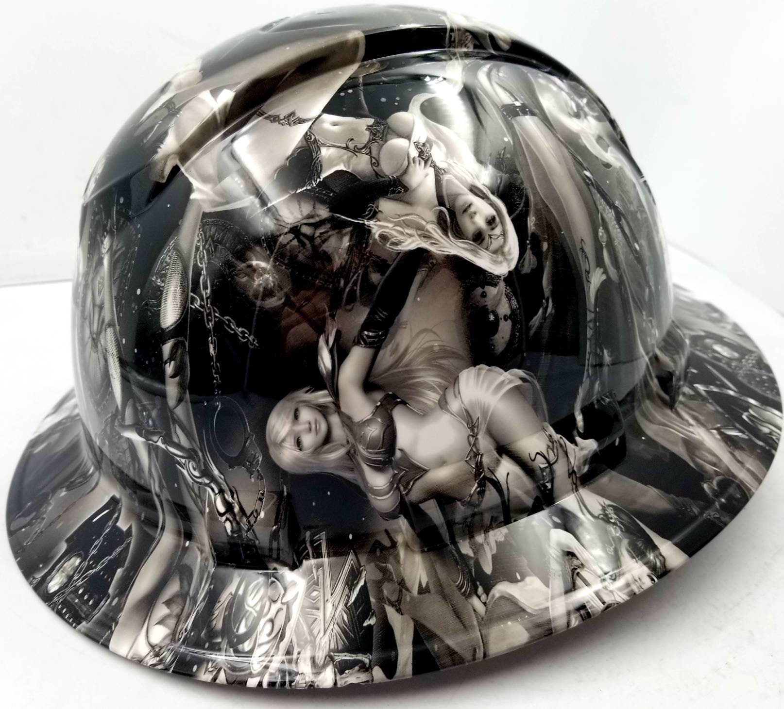 Hydro Dipped Full Brim Hard Hat: FANTASY GIRLS - Etsy display picture 1