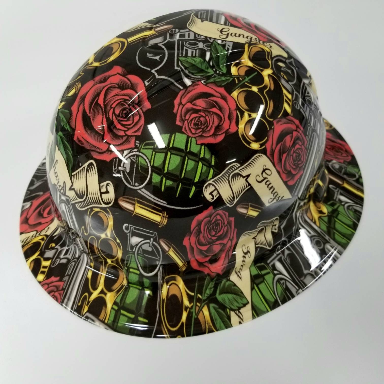 Pyramex Ridgeline Full Brim Hard Hat - Custom Hydro Dipped Superman Man Of Steel Design - ANSI Class C E G