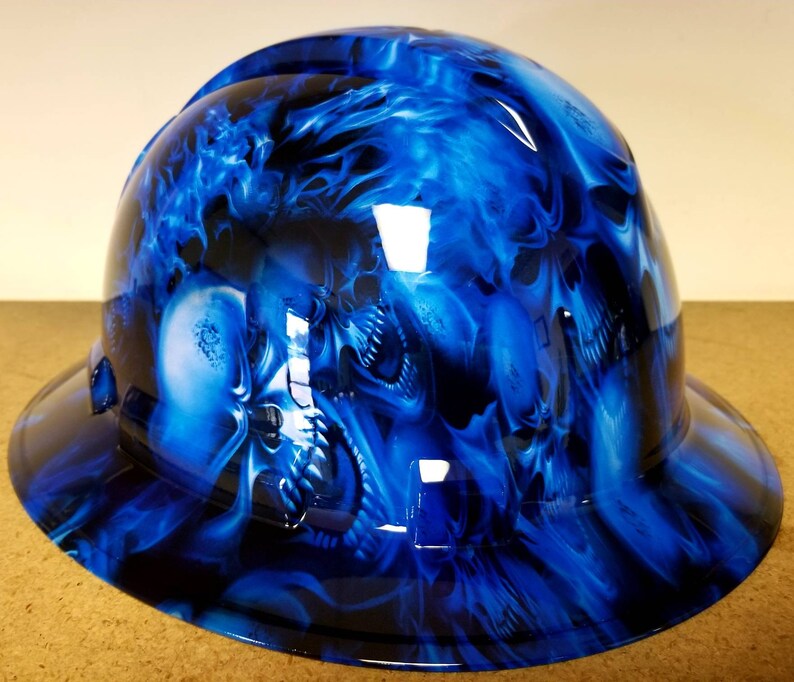 Full brim hydro dipped custom hard hat dipped in ICE SKULLS Etsy