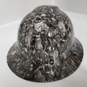 full brim hard hat custom hydro dipped SKULLS N SNAKES