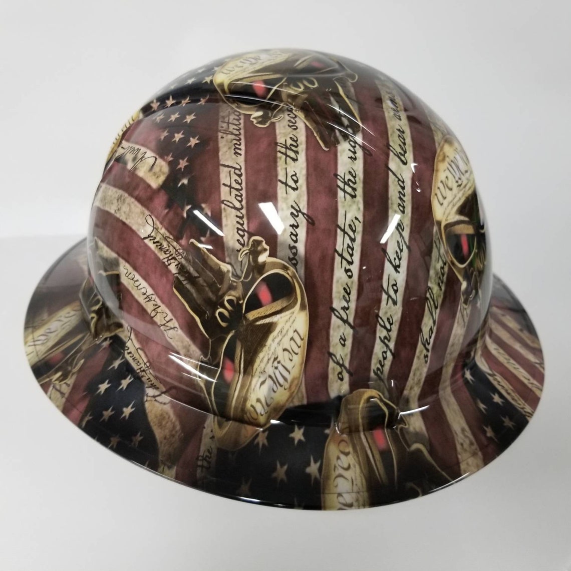 Full brim hydro dipped custom hard hat in american patriot Etsy