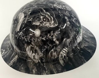 Full brim hydro dipped custom hard hat in why so serious joker Anonymous