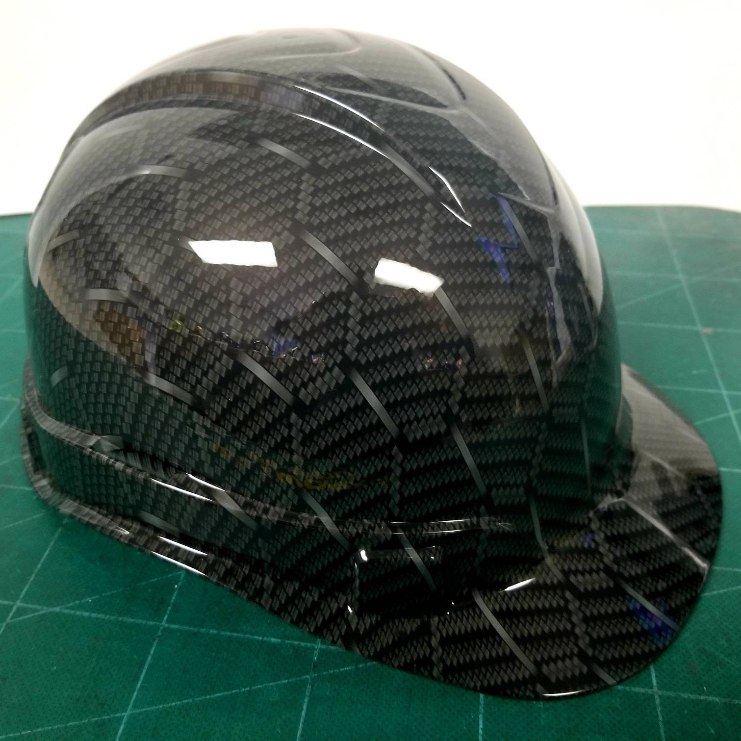Hard Hat CAP STYLE Custom hydro dipped HEX WEAVE CARBON FIBER 3D NEW SICK KILLER 