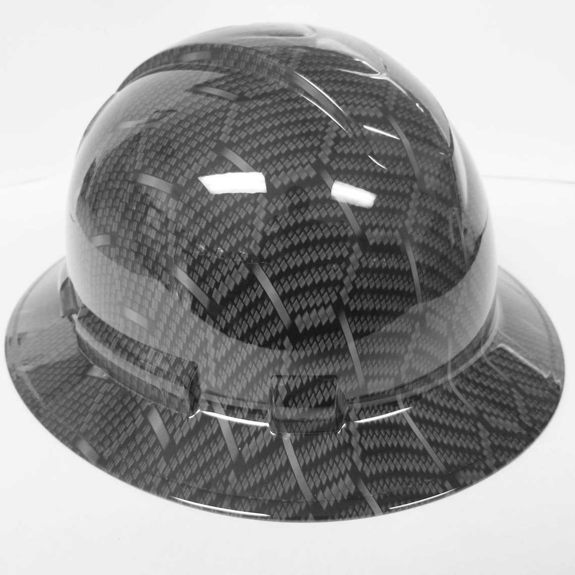 Full Brim Hydro Dipped Custom Hard Hat in Hex Carbon Fiber 3d Etsy