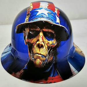 full brim hard hat custom hydro dipped In WEATHERED AMERICAN PATRIOT
