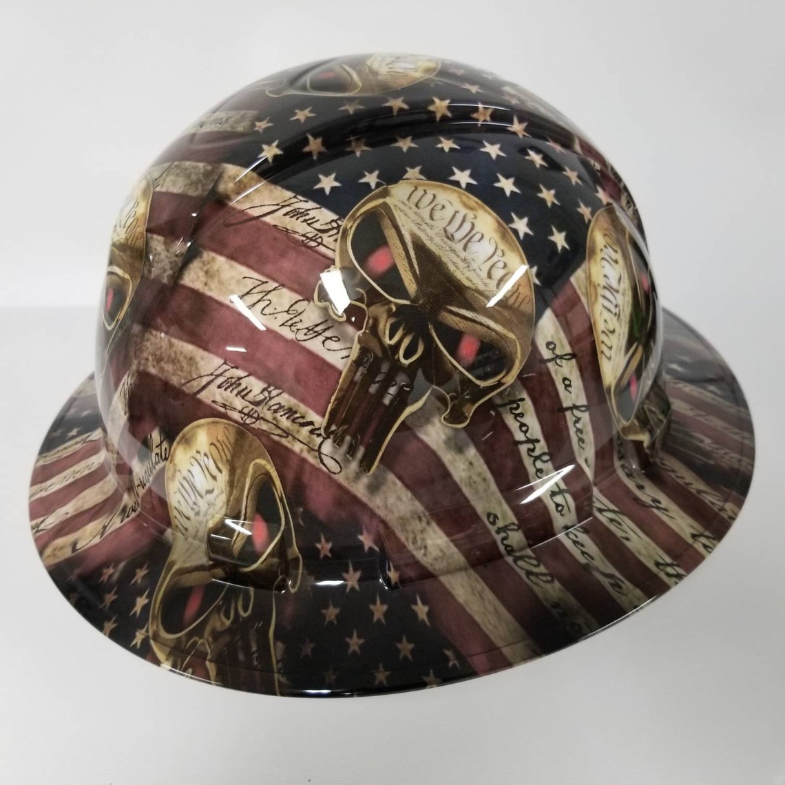 Full Brim Hydro Dipped Custom Hard Hat in American Patriot Etsy