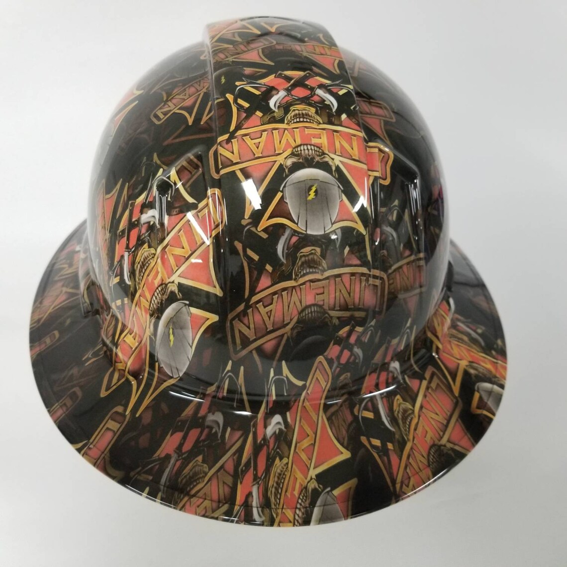 Full Brim Hydro Dipped Custom Hard Hat in Lineman Osha Etsy