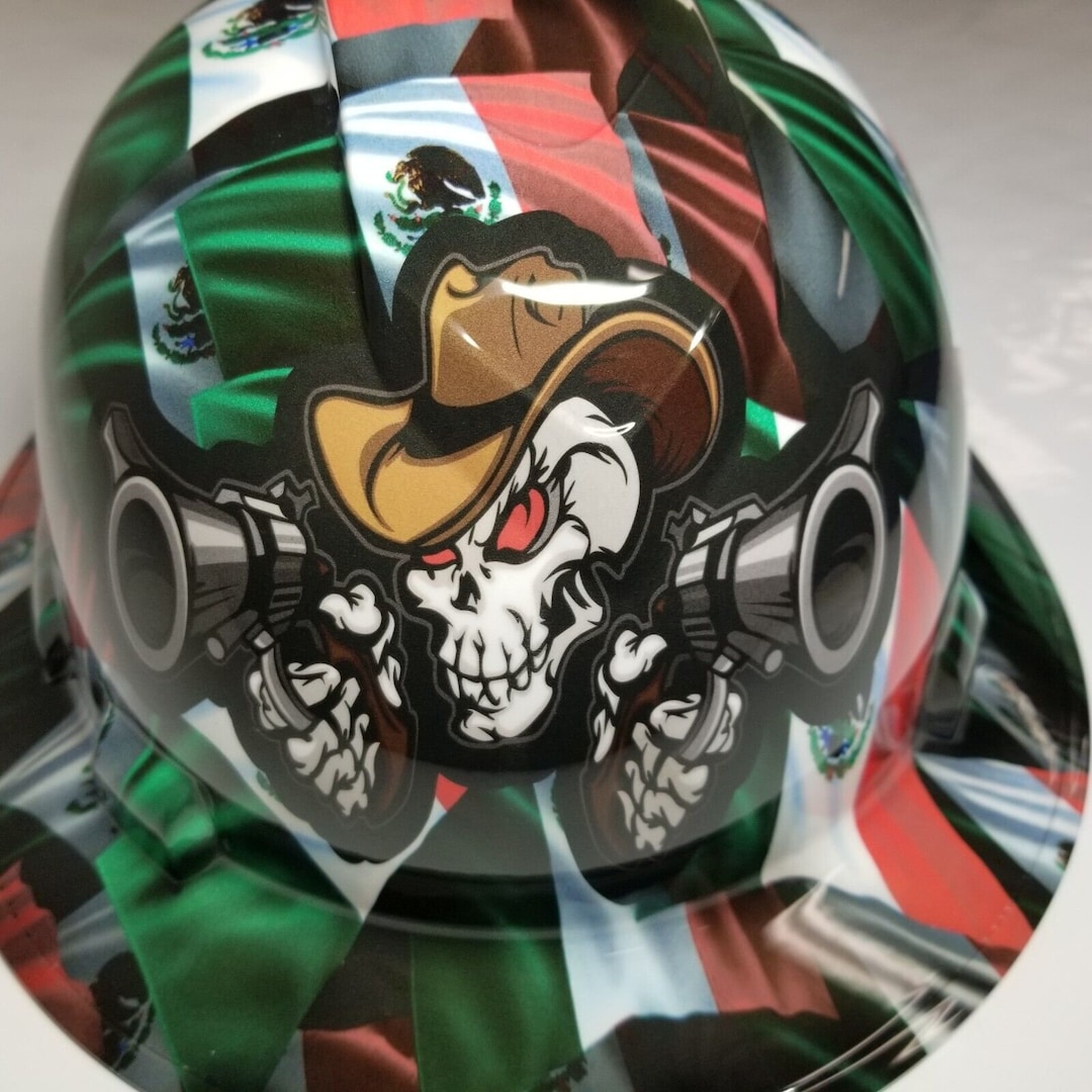 Full Brim Hard Hat Custom Hydro Dipped IN MEXICAN OUTLAW