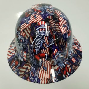 Full Brim Hydro  Dipped Custom Hard Hat American magic carpet ride