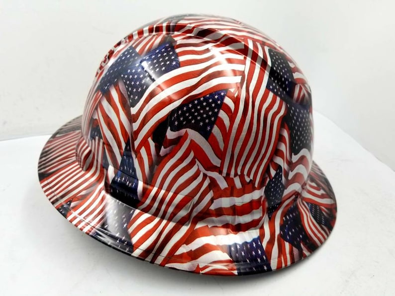 Full Brim Hydro Dipped Custom Hard Hat in American Steel Etsy