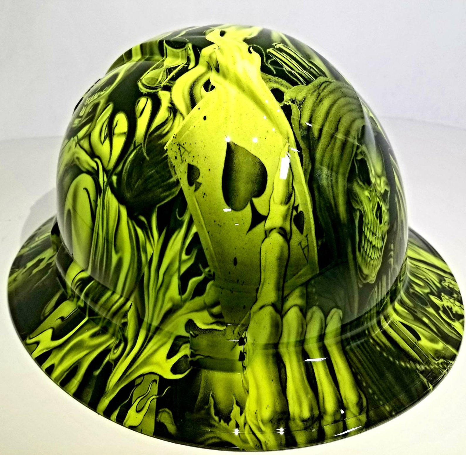 Full Brim Hydro Dipped Custom Hard Hat in Ace of Skulls Grim Etsy Canada
