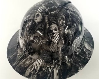Full brim hydro dipped custom hard hat in why so serious joker Anonymous
