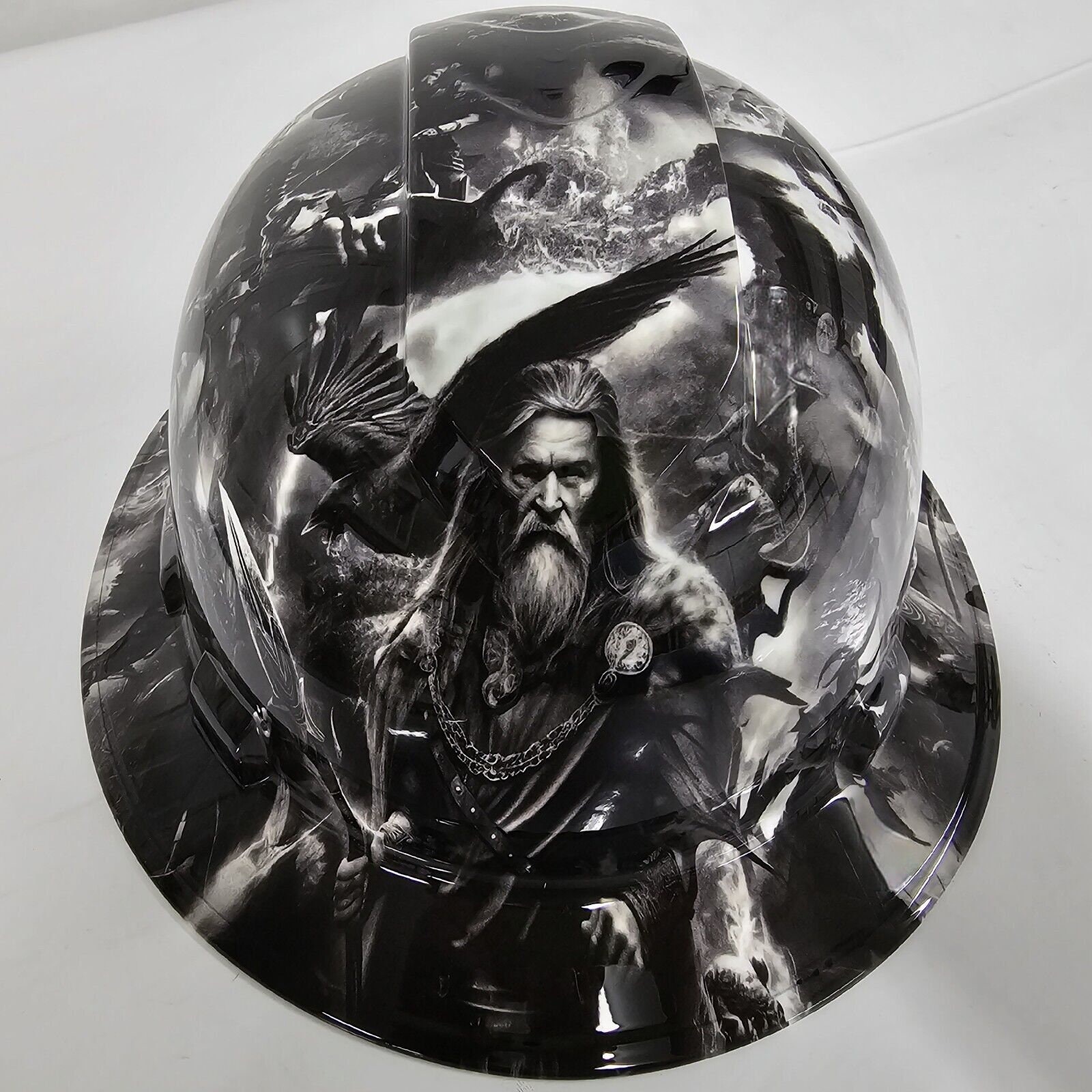 full brim hard hat custom hydro dipped In The VIKING LORD NORSE