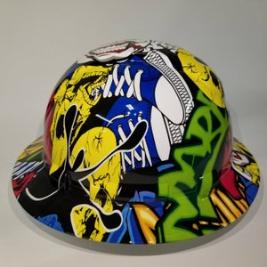 Full Brim Hard Hat Custom Hydro Dipped In GRAFFITI KILLER - Foto 10