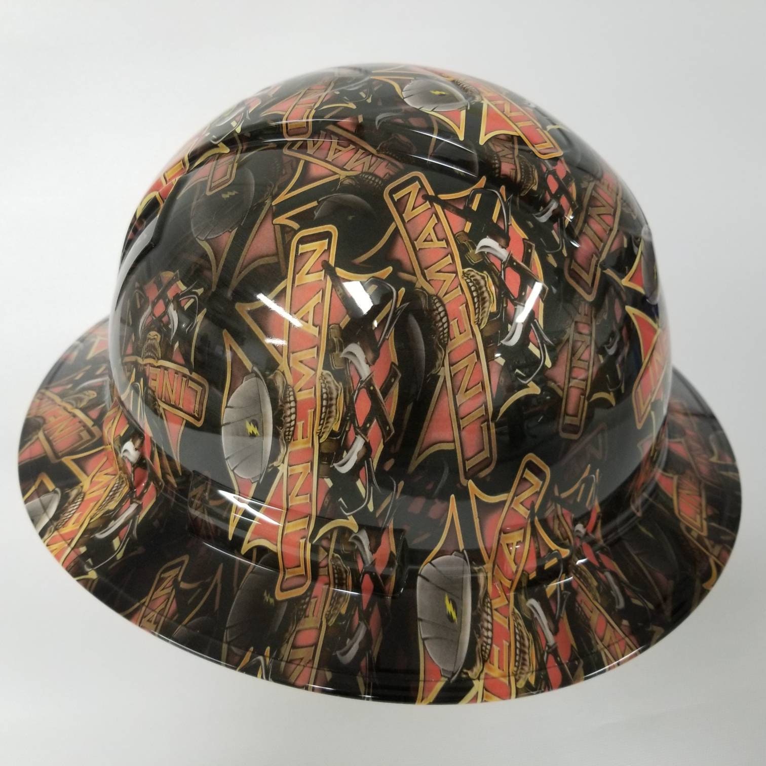 Full Brim Hydro Dipped Custom Hard Hat in Lineman Osha Etsy