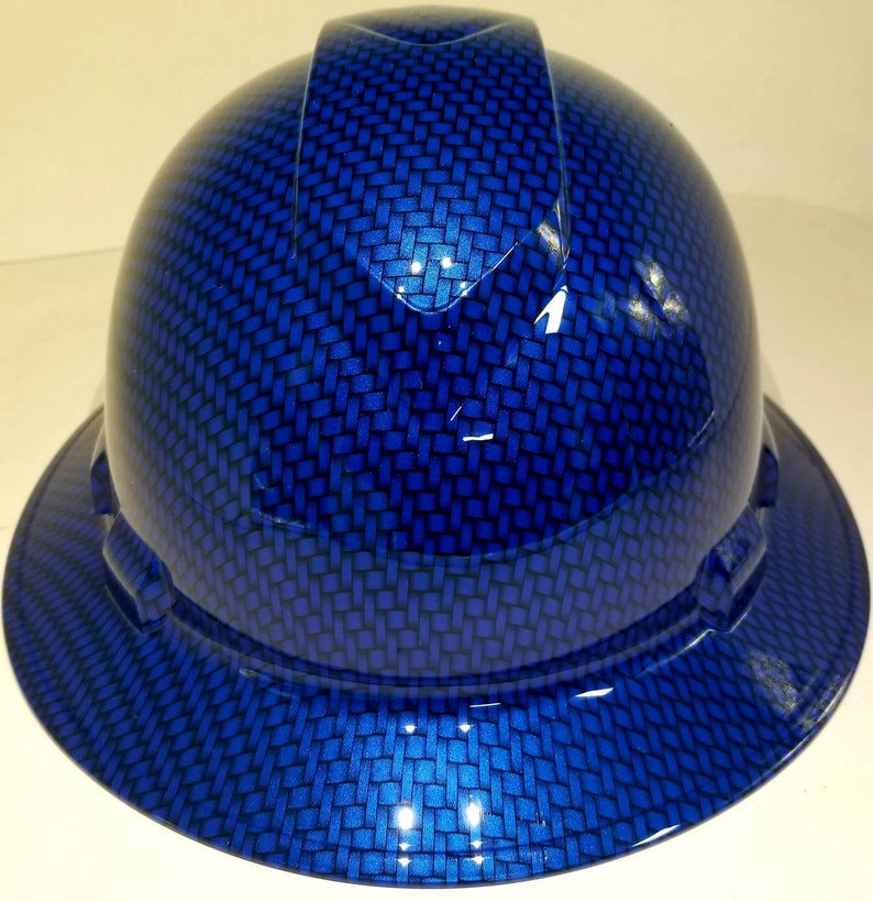 Full Brim Hydro Dipped Custom Hard Hat in Big Blue Carbon Etsy