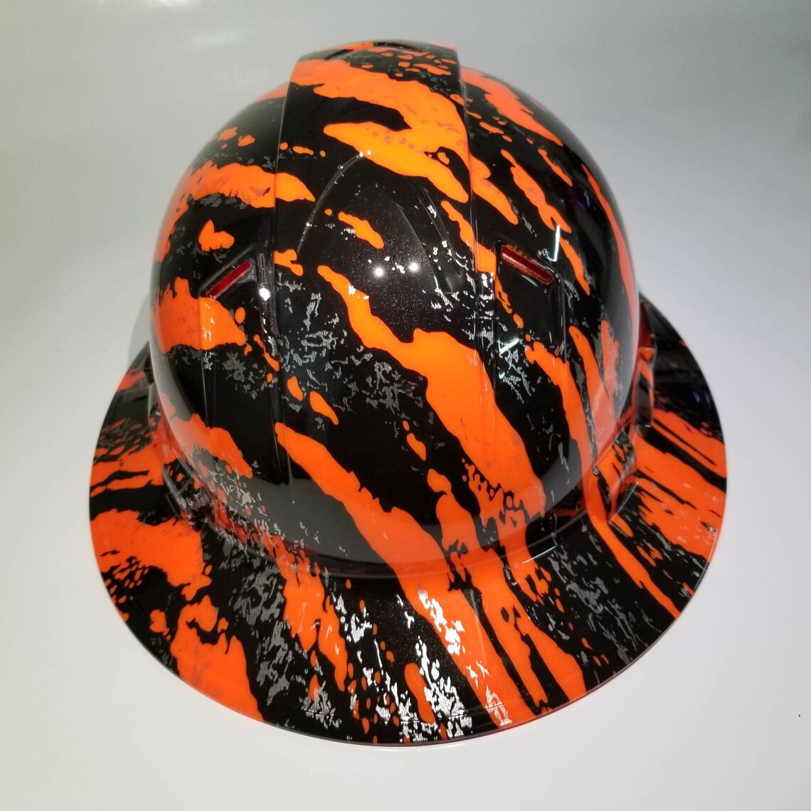 Full Brim Hydro Dipped Custom Hard Hat in Orange Urban Camo Etsy