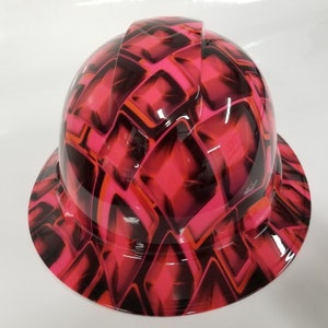 full brim hard hat custom hydro dipped In Hot Pink HOLLYWOOD FLASH CUBES