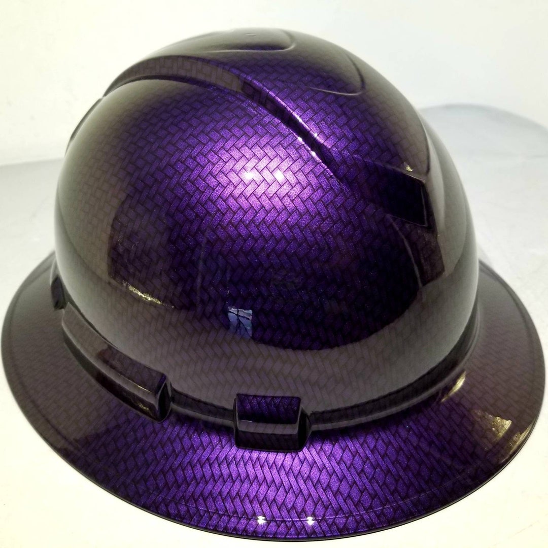 Hydro Dipped Hard Hat in Mopar Plum Crazy Purple Carbon Fiber