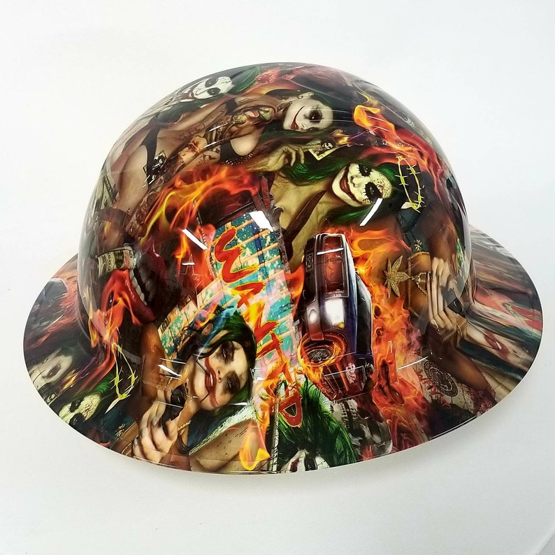 Full Brim Hydro Dipped Custom Hard Hat in Gotham City Mayhem Etsy