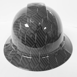 Hydro Dipped Hard Hat: Hex Carbon Fiber Weave, OSHA Approved