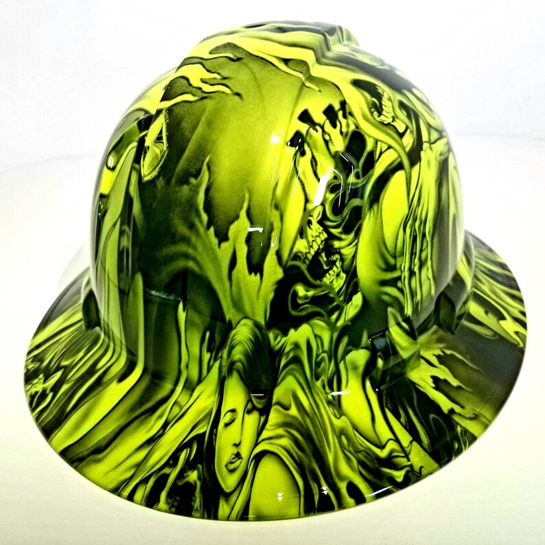 Full Brim Hydro Dipped Custom Hard Hat in Ace of Skulls Grim Etsy