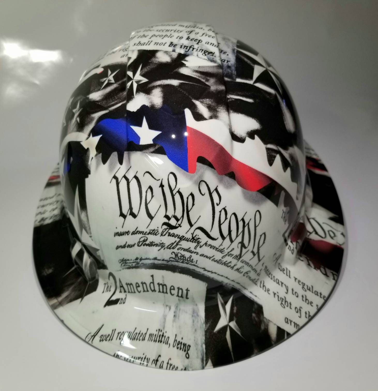 Full Brim Hard Hat Custom Hydro Dipped in 2nd Amendment We the People Usa  Flag New in Your Face Edition 