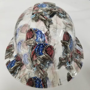 Full Brim Hard Hat Custom Hydro Dipped AMERICAN BASS FISHERMAN