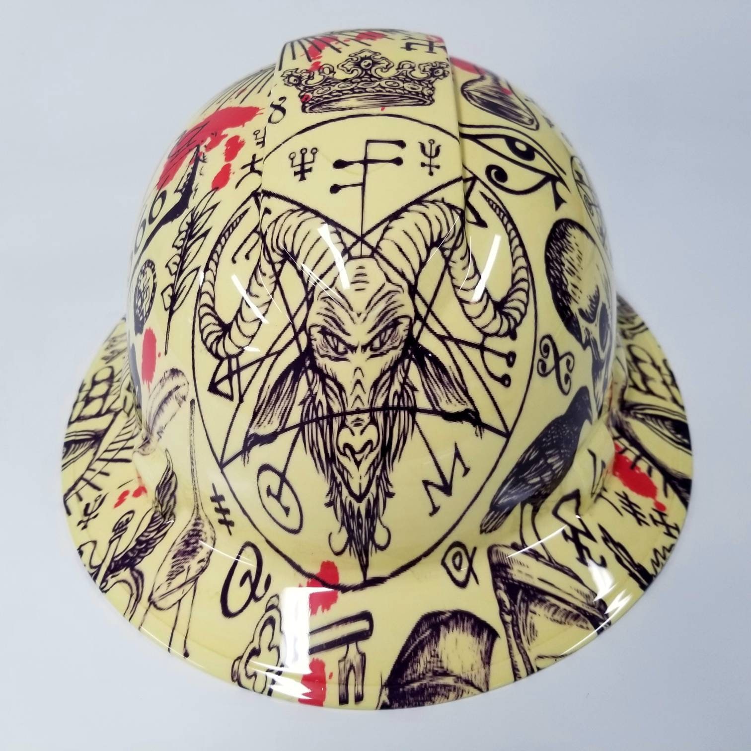 Full Brim Hard Hat Custom Hydro Dipped in Alchemy Pentagram Occult Wiccan Design Etsy