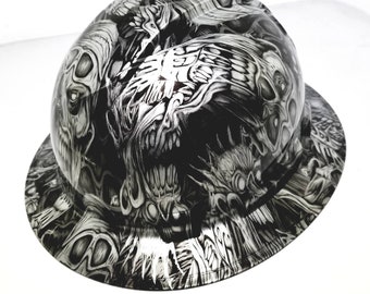 Full Brim Hydro Dipped Custom Hard Hat in Devils Rejects