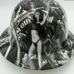 Hard Hat FULL BRIM custom hydro dipped Biker Babes