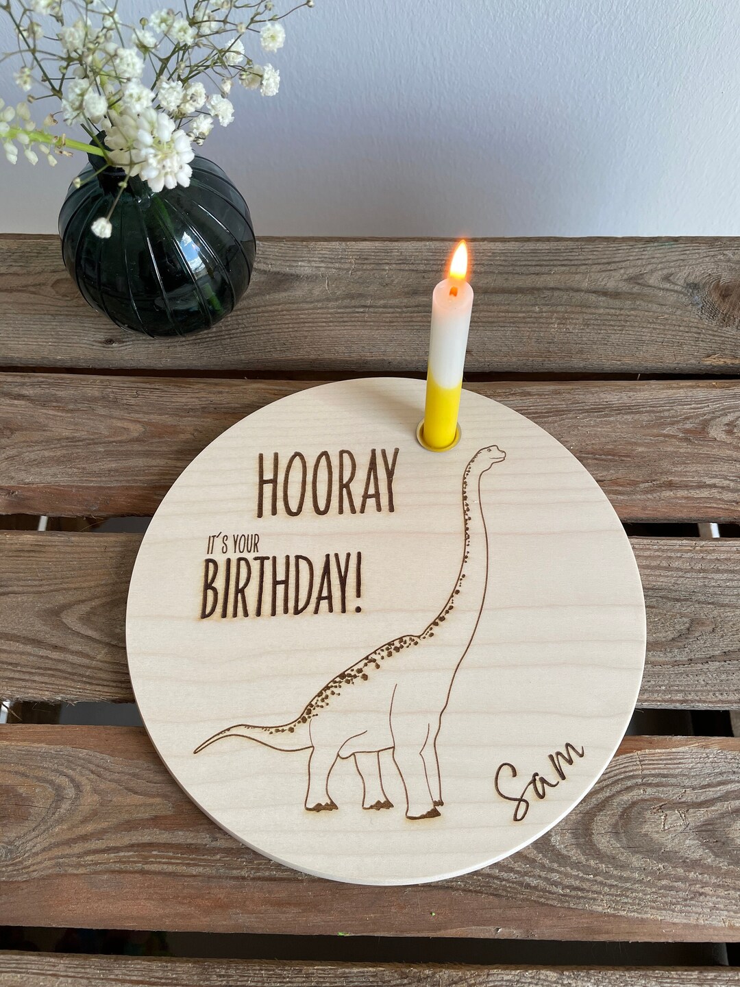 dinosaur-birthday-board-birthday-board-with-candle-etsy