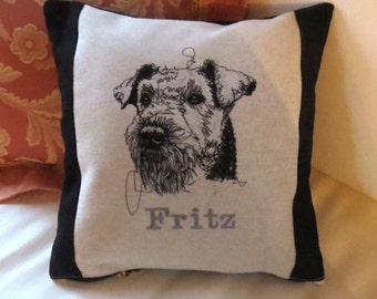 Pillowcase -Airedale- personalized