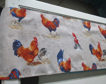 Table runner - colorful, large chickens