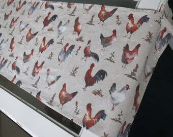 Table runner - colorful chickens