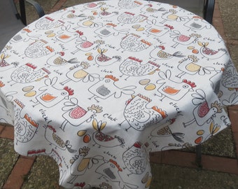 Table runner - crazy chickens - (110 x 110 cm)