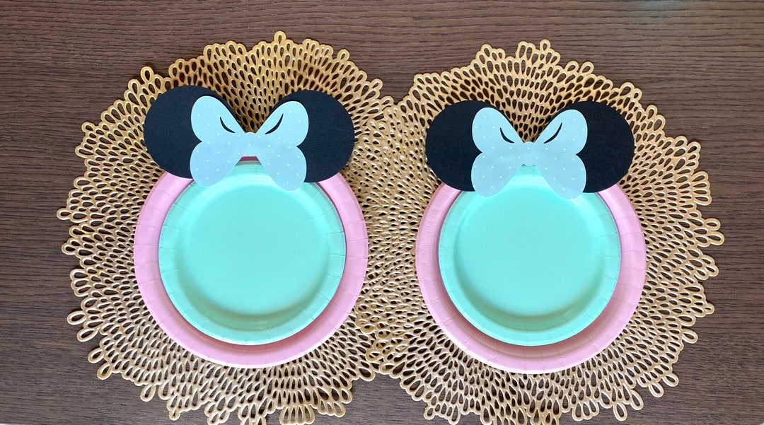 Minnie Mouse Ice Cream Theme Birthday Table Set Plates Mint Etsy