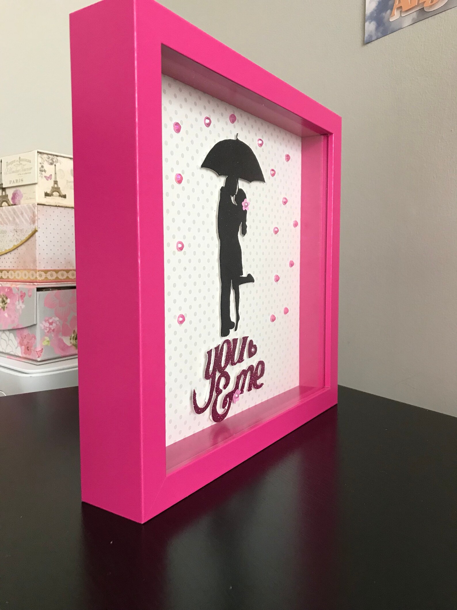 Hot Pink Frame Valentine's Day Gift Love Wedding Etsy