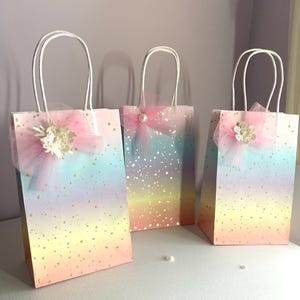 Bridal Shower Gift Bag With Bow, Elegant Party Favor Bags, Bridal Gift Bag, Birthday Favor Bags, Baby Shower, First Communion Gift Bag