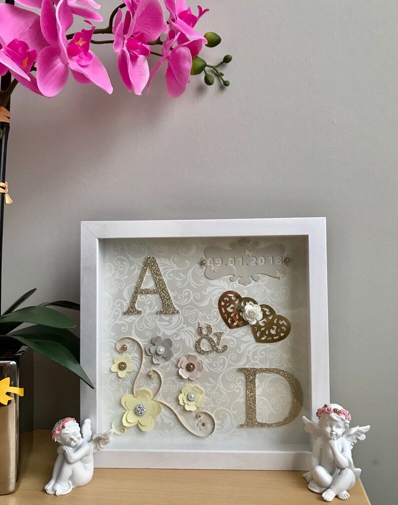 Shadow Box Wedding Personalized Gift Congratulations Etsy