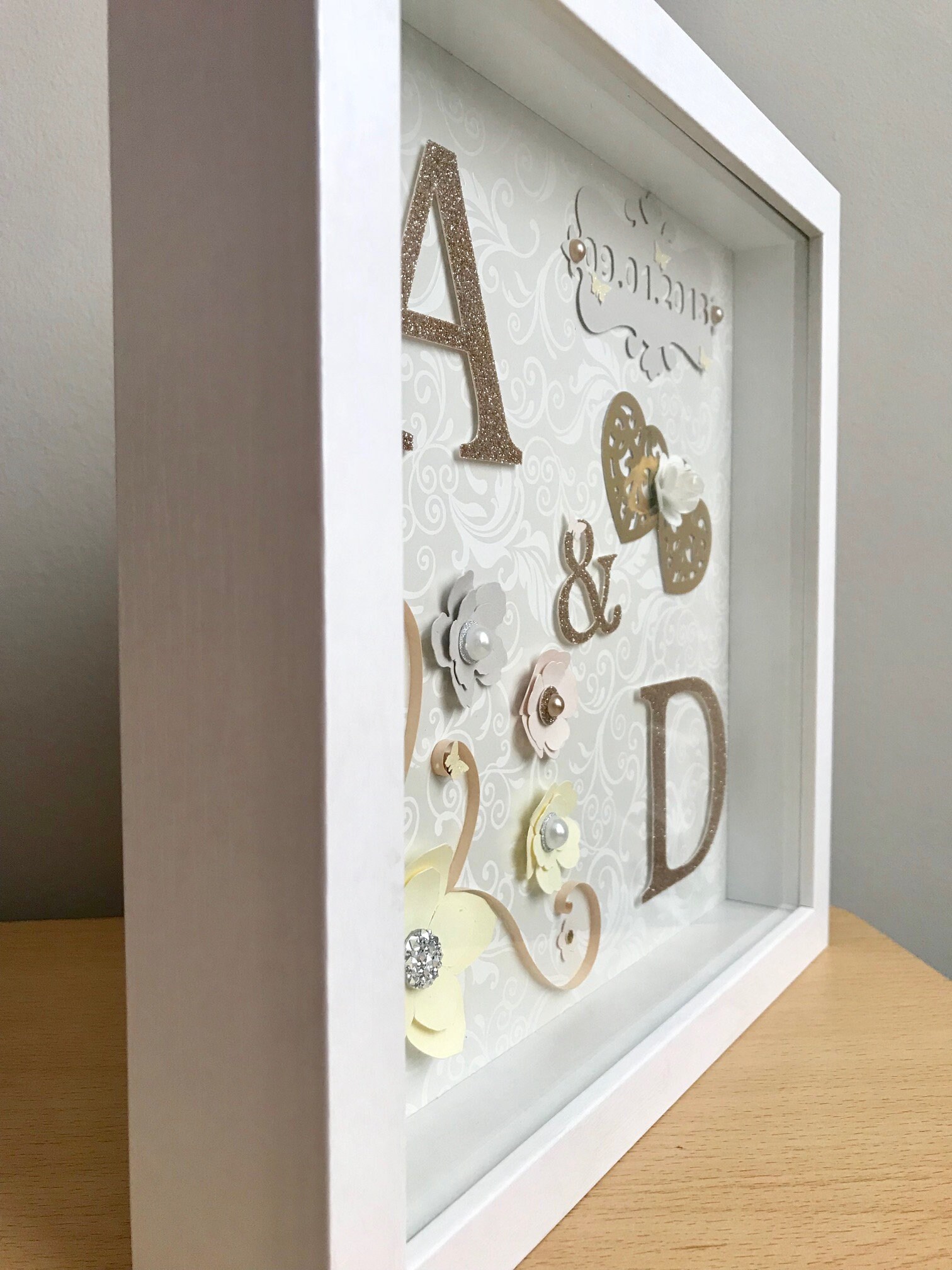 Shadow Box Wedding Personalized Gift Congratulations Etsy