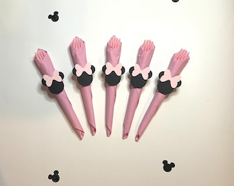 Minnie Wrapped Plastic Utensils: Pink Party Tableware