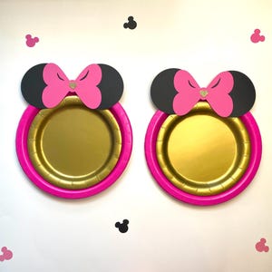 Minnie Plates, Minnie Birthday Party, Pink Bow, Minnie Baby Shower
