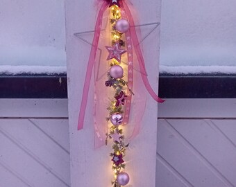XL TIMER LED Christmas wreath, window decoration, reusable door wreath, winter, door decoration, with timer