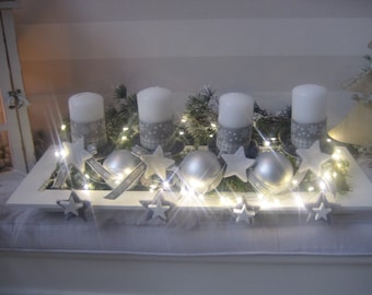 Durable LED Advent wreath with candles, battery operated