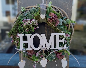 Durable XL door wreath WELCOME, indoor and outdoor decoration, wall decoration, Mother's Day