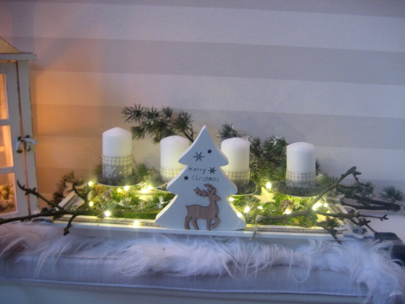 Reusable LED Advent wreath with candles battery operated Etsy