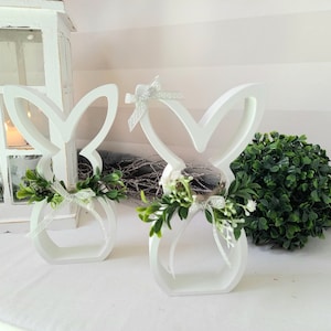 2 cute, durable Easter bunnies, country house, Easter decoration, table decoration, indoor and outdoor decoration, gift idea